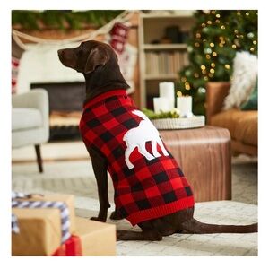 NWT Plaid Dog Sweater